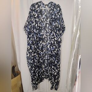 Blue and Black Sheer Kimono